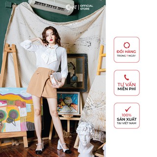 Áo sơ mi bèo trước cutout CCHAT