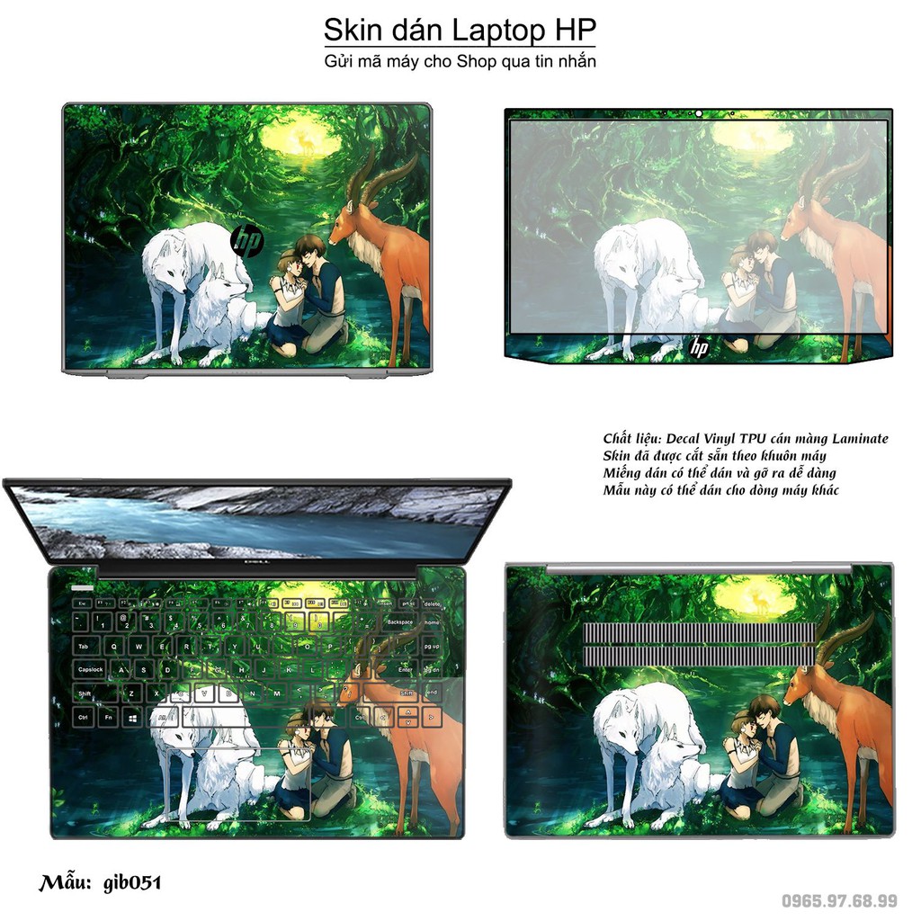 Skin dán Laptop HP in hình Ghibli photo (inbox mã máy cho Shop)