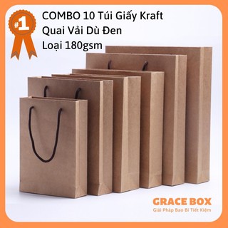 {Giá Sỉ} COMBO 10 Túi Giấy Kraft Định Lượng 120gsm Chắc Chắc - Hàng Chất Lượng Cao Thuộc CTY Bao Bì Grace