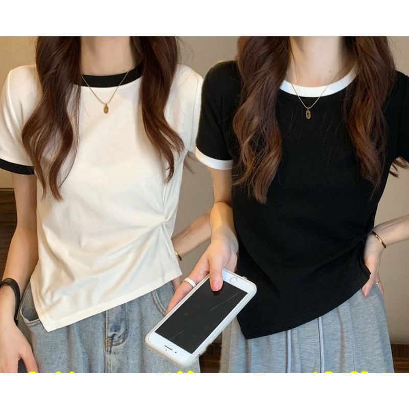 Áo Thun Tay Ngắn Và Quần Ngắn Bằng Lụa Lạnh Thời Trang Mùa Hè Dành Cho Nữ