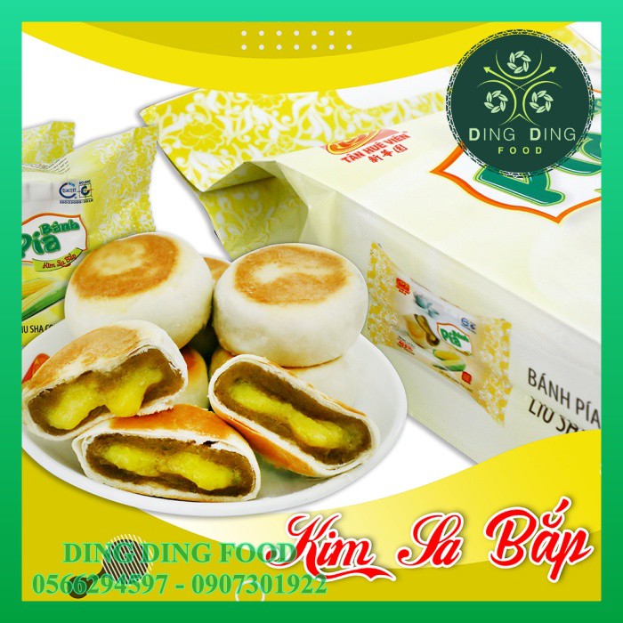 Bánh Pía Mini Chay Kim Sa Bắp 480g [12 BÁNH] Tân Huê Viên| Pía Kim Sa Chay| Pía Chay Mini| Sóc Trăng - DING DING FOOD