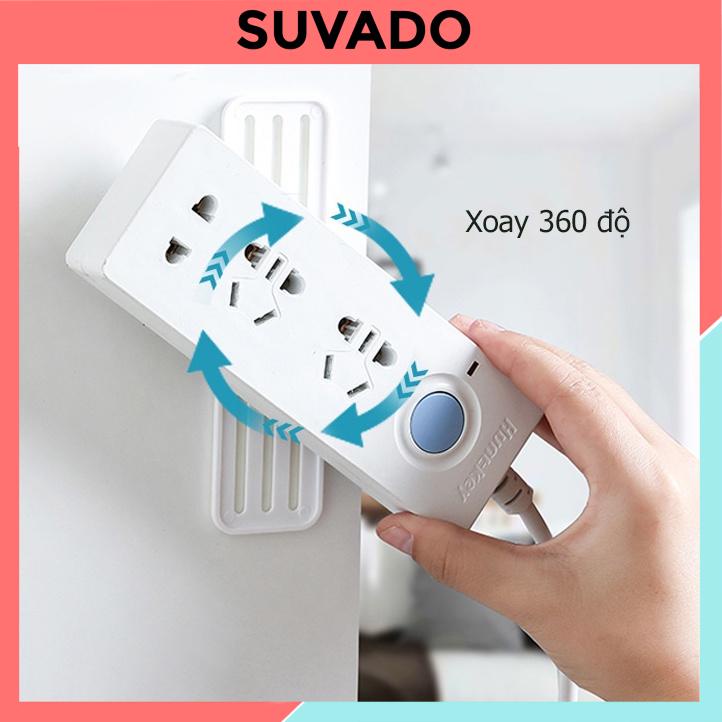 Miếng Dán Tường Treo Ổ Cắm Điện, Treo cục phát wifi, remote Thanh Giữ Ổ Điện Xoay 360 chịu lực Độ tháo lắp F443 SUVADO