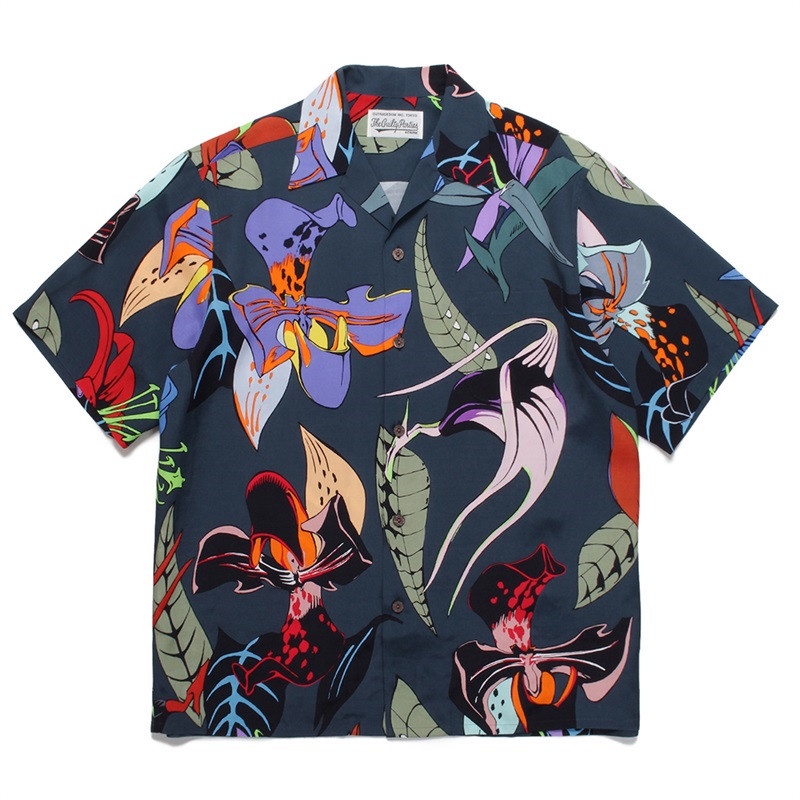 Áo Sơ Mi Tay Ngắn Dáng Rộng In Hình WACKO MARIA Plus Size S-XL