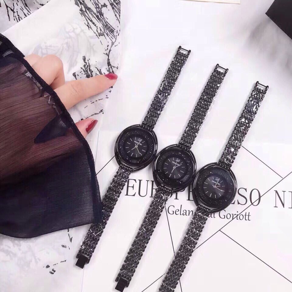 Đồng hồ nữ Swarovski Crystalline Oval Black - size 36mm