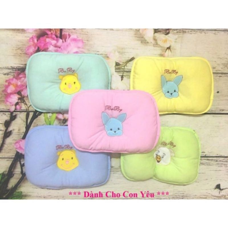 Gối Lõm Cotton Sơ Sinh Hằng Trang - 100% Cotton (nhiều màu)