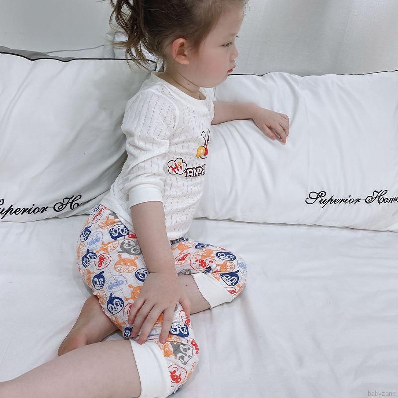 Bộ Đồ Mặc Nhà Vải Cotton Tay Lửng In Hoạt Hình Thời Trang Mùa Hè Cho Bé