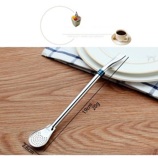 Ống hút kèm thìa khuấy bằng inox, muỗng khuấy kèm ống hút cực tiện lợi( Hộp 5 chiếc )