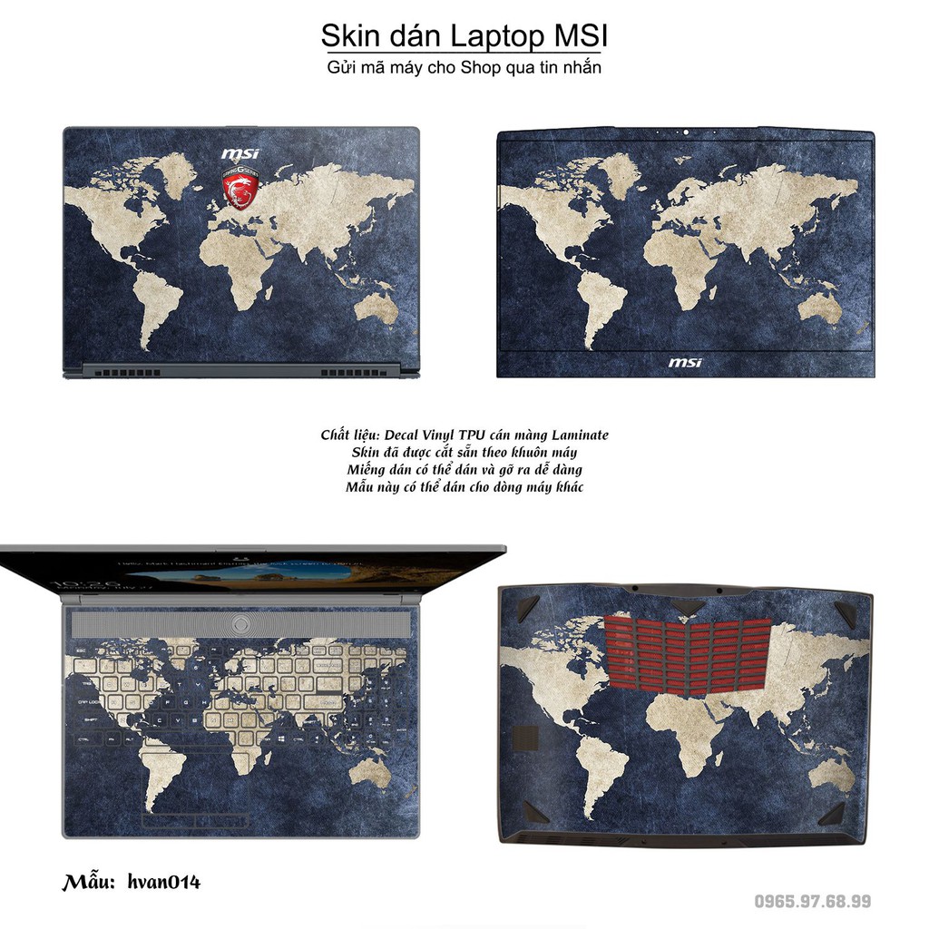 Skin dán Laptop MSI in hình Hoa văn _nhiều mẫu 3 (inbox mã máy cho Shop)
