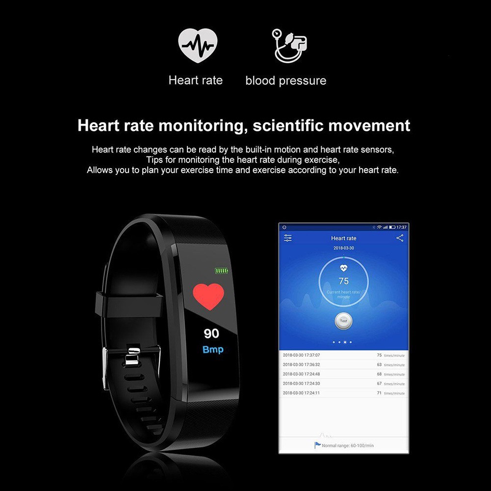 🇻🇳🔥Top sale🔥Mancocostore Blood Pressure Oxygen Heart Rate Fitness Smart Watch Sports Wrist Band Bracelet