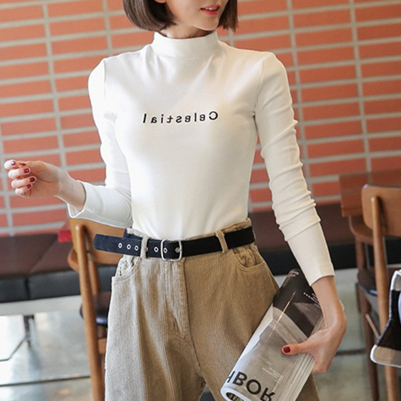 NRVP New autumn and winter T-shirt long-sleeved shirt women's slim bottoming shirt fashion