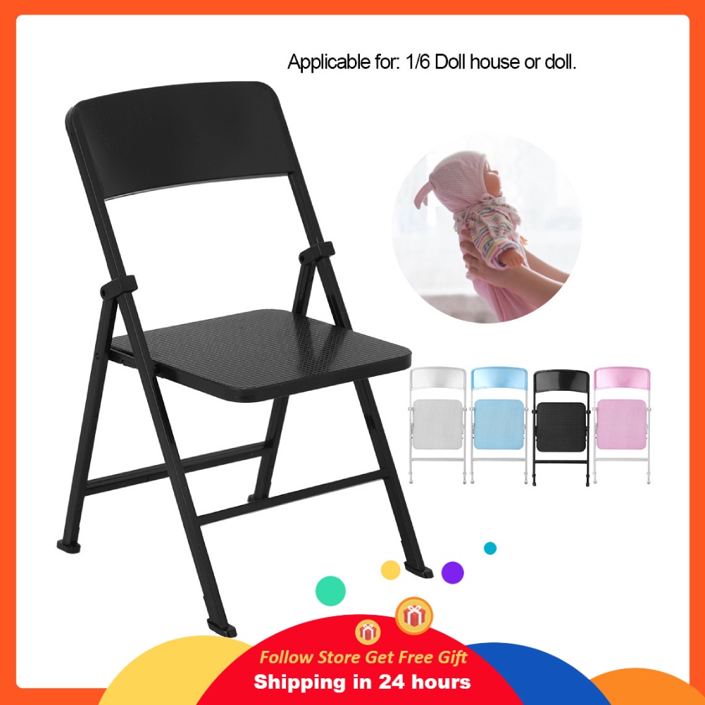 Mô hình ghế gấp tỉ lệ 1/6 trang trí nhà búp bê tiện dụng
