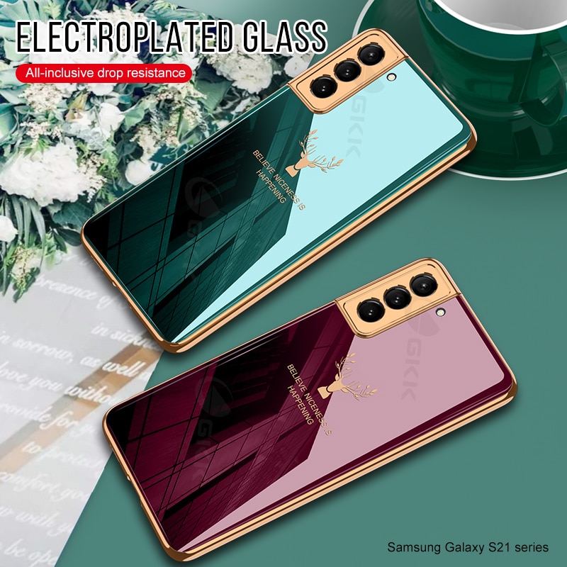 Ốp Điện Thoại Kính Cường Lực In Hình Nai Sừng Cá Tính Cho Samsung Galaxy S21 Plus Ultra 5g S21 Plus Ultra 5g | BigBuy360 - bigbuy360.vn