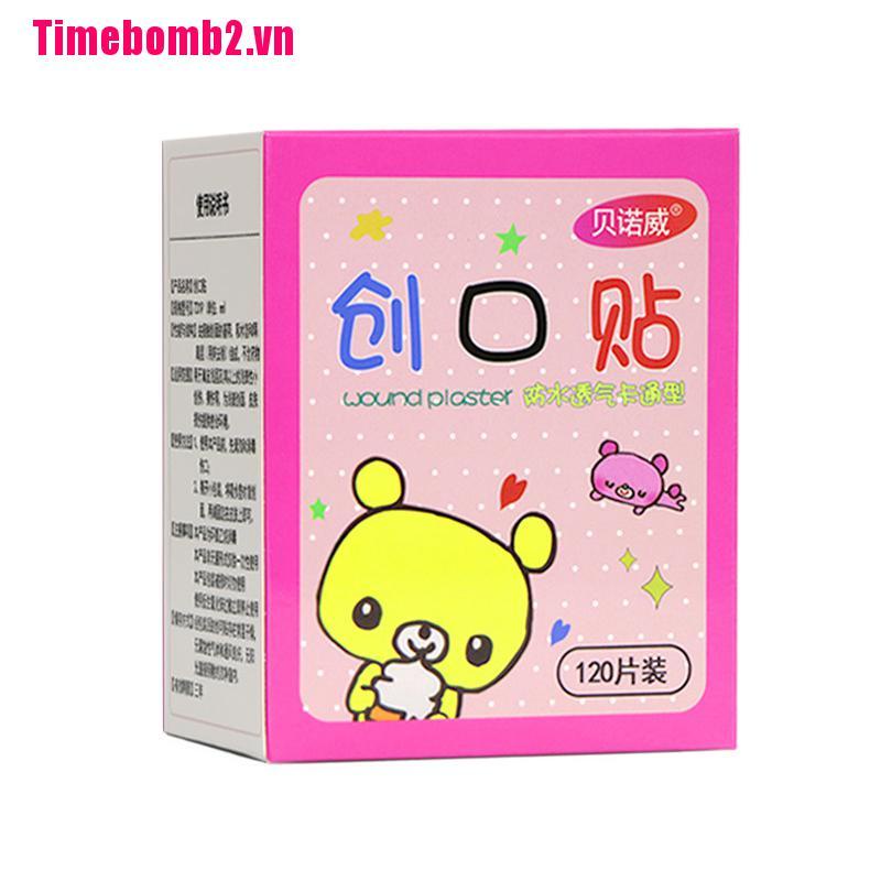Bộ 120 Miếng Dán Chống Thấm Nước Họa Tiết Hoạt Hình Cá Tính