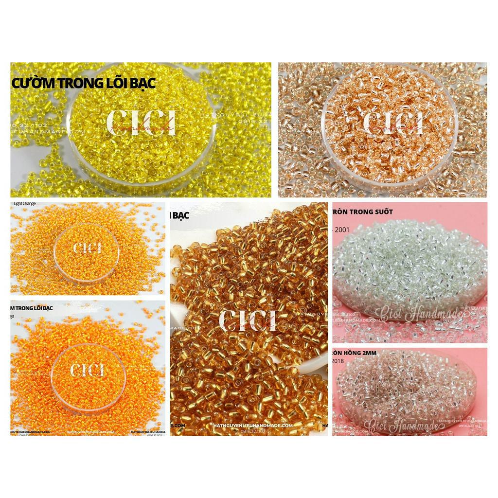 Cườm tròn siêu nhỏ 1.5mm 2mm gói lẻ 50g Cici Handmade chuyên hạt đá hạt cườm hạt đá trang sức tự làm phụ kiện