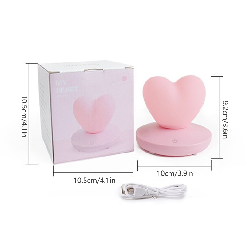 Đèn Ngủ Di Động Bằng Silicon Họa Tiết Trái Tim Dễ Thương Trang Trí Phòng Ngủ Cho Bé Trai Bé Gái