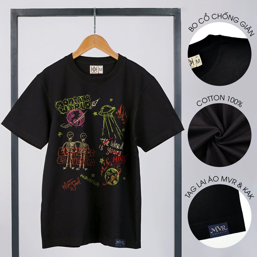 Áo form rộng nam nữ unisex chất ngầu thế giới MVR size rộng tee Mỹ BB4117
