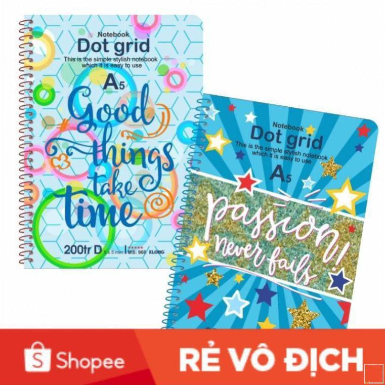 Sổ lò xo đơn KLONG A5 Dot Grid ruột chấm 70/76; MS: 968