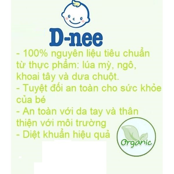 Nước Rửa Bình và Hoa Qủa Dnee Dạng Chai 620ml.