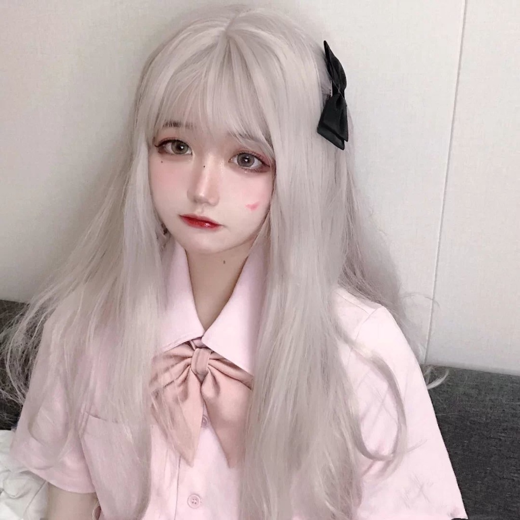 Bộ Tóc Giả Dài Thẳng Màu Xanh Dương Dành Cho Nữ