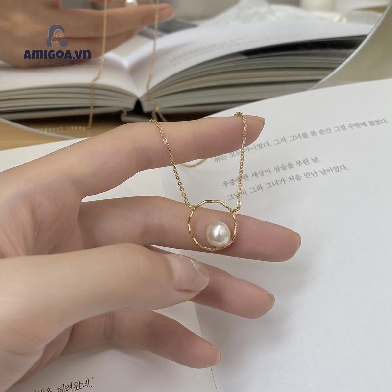 ✨✨òng cổ choker kiểu hình học đính ngọc trai thời trang Hàn Quốc cho nữ