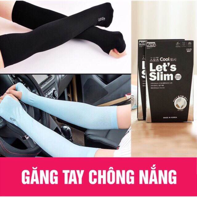 [ RẺ VÔ ĐỊCH ] Găng tay chống nắng xỏ ngón Aqua Let's Slim Hàn Quốc