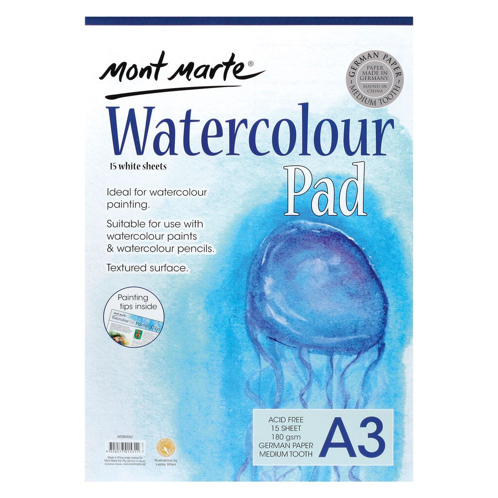 Sổ Vẽ Màu Nước WaterColour Pad Premium Mont Marte A5/A4/A3