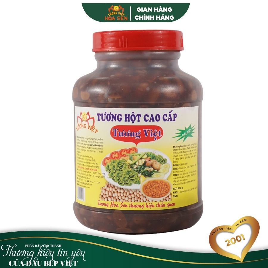 Tương hột xâu 850g nguyên liệu oganic dùng cho chay và mặn-Tương Việt Hoa Sen