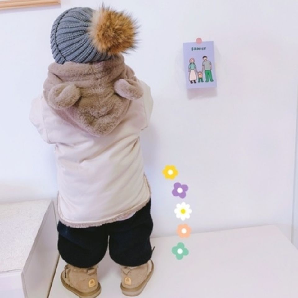 Áo khoác lót lông đuôi tôm tai thỏ cho bé dày ấm Cho Bé