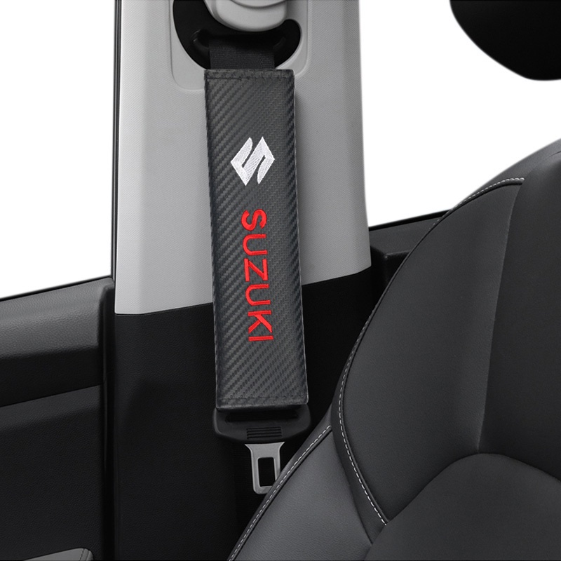 Set 2 Vỏ Bọc Dây Đai An Toàn Bằng Sợi Carbon Cho Xe Hơi Suzuki ERTIGA Swift XL6 XL7 SX4 jimy vitara jimy