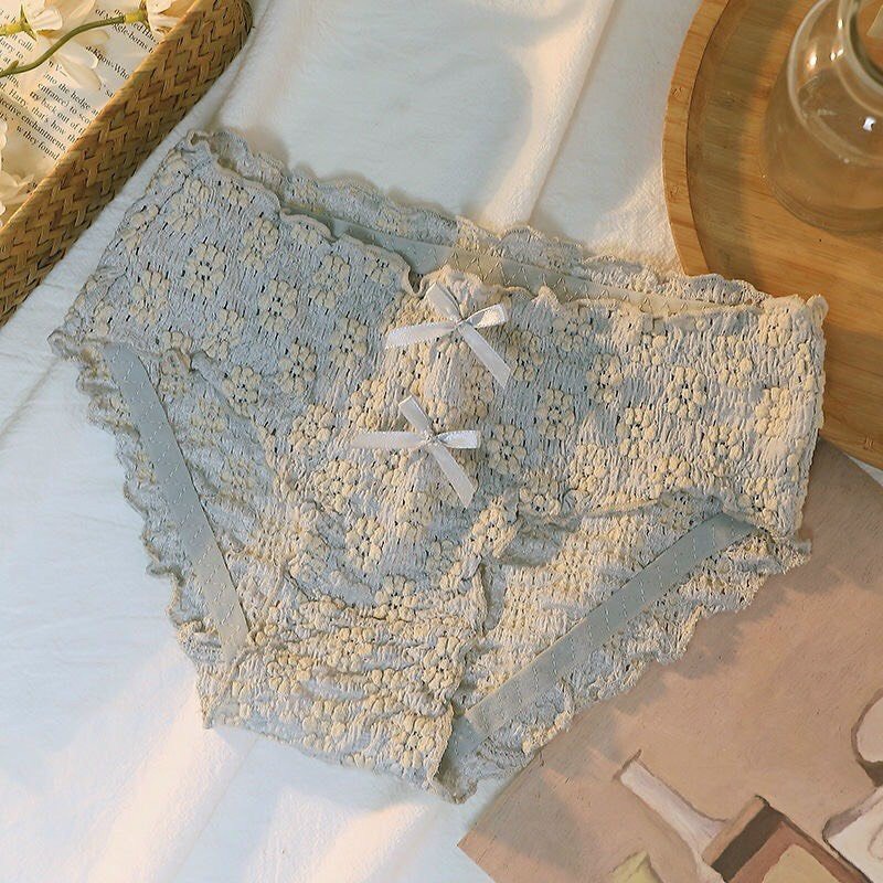 Quần Lót Nữ ❤️FREESHIP❤️ Quần Chíp Ngàn Hoa Nhí Cao Cấp có đính 2 nơ giữa sexy quyến rũ mẫu A48