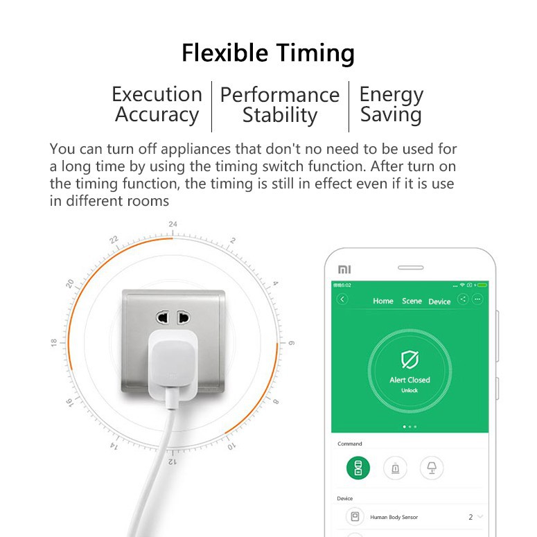 Ổ cắm wifi có chức năng điều khiển thời gian Xiaomi Mijia Smart đa dụng chất lượng cao