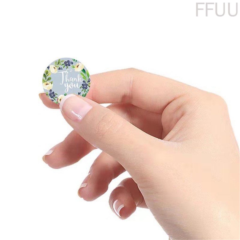 Cuộn 86 / Cuộn 500 Nhãn Dán In Chữ Thank You Và Hoa Trang Trí Quà Tặng