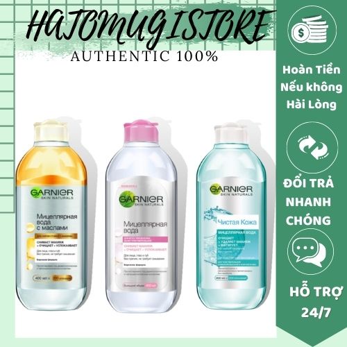 Nuớc Tẩy Trang Micellar Cleansing Water Garnier Nga (400ml)