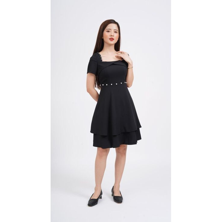 Váy cổ U đính ngọc Q745 CCHAT