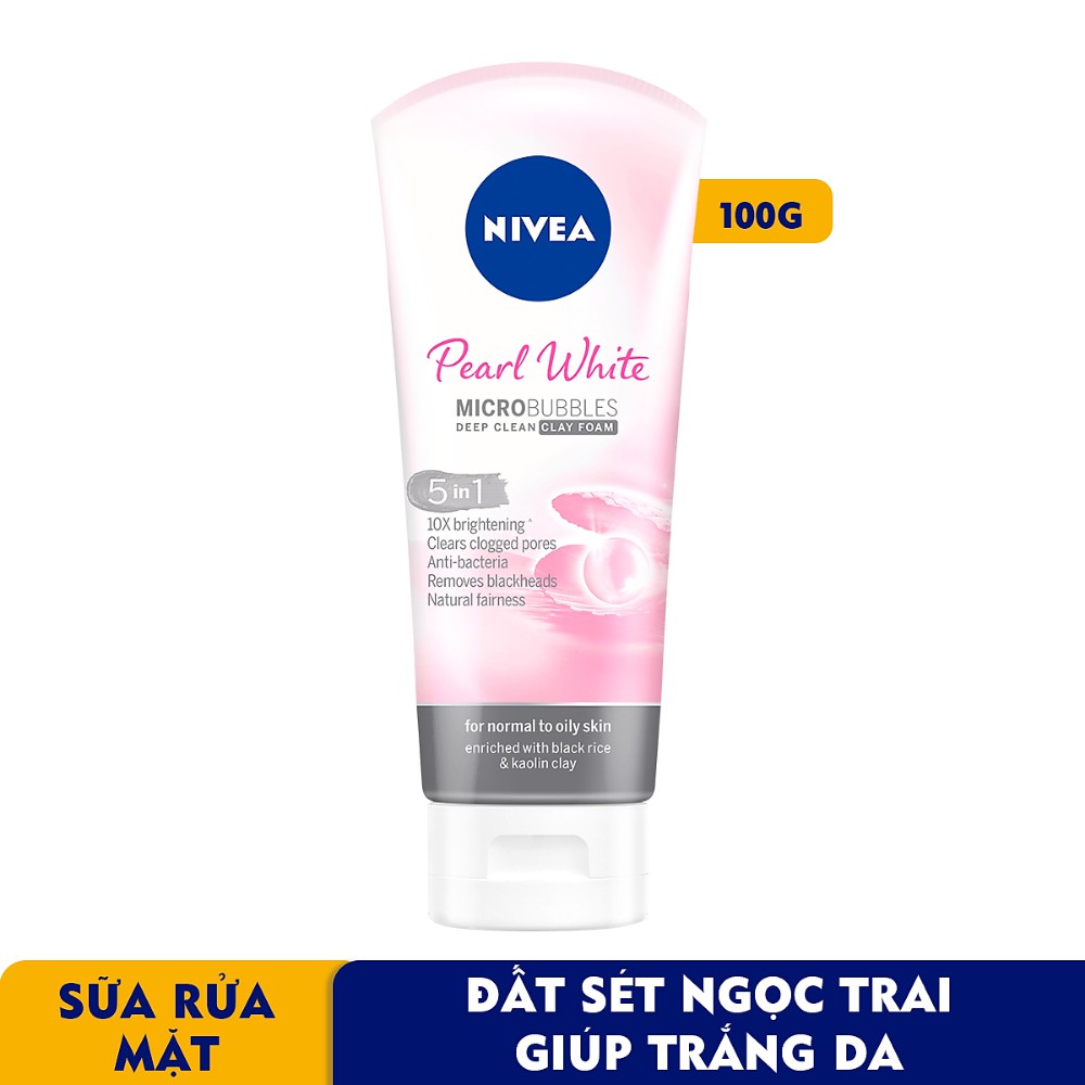 Sữa Rửa Mặt Nivea Đất Sét Tráng Da Ngọc Trai 100g