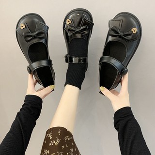 Giày Mary Janes da bóng cái quai gắn nơ( ảnh thật ở cuối)