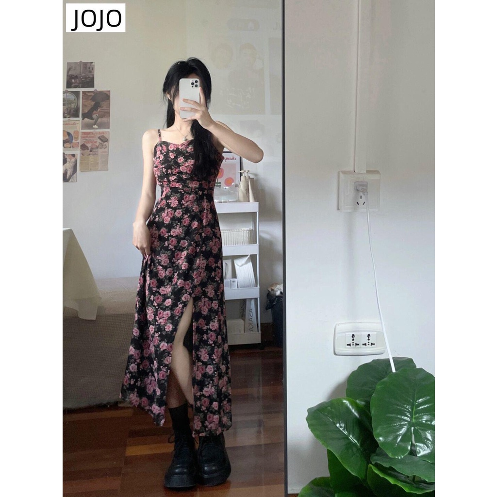 Set Đầm Hoa Hồng Và Áo Khoác Cardigan Mỏng Tay Dài Chống Nắng Phong Cách Retro Mùa Hè Cho Nữ