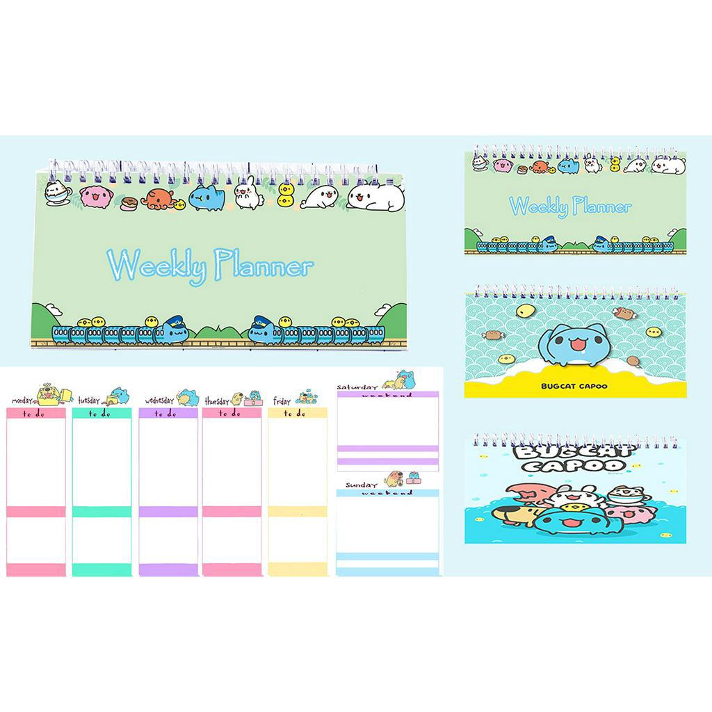 Sổ kế hoạch tuần mèo capoo WPI37 Weekly Planner 52 trang