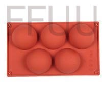 Khuôn Silicone Làm Bánh Hình Bán Nguyệt 5 Ngăn Chống Dính Tiện Dụng Cho Nhà Bếp