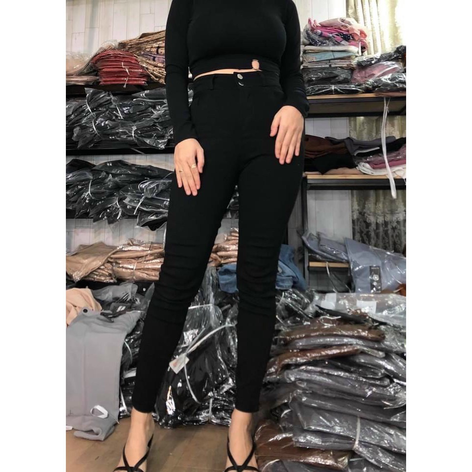 Quần jean nữ lưng cao ôm DILIXI body Doloxi vải bò giấy đẹp cạp cao 2 khuy Q587- Hàng VMXK loại 1
