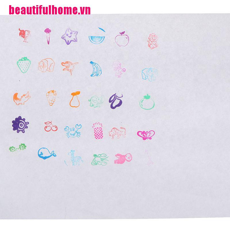 Bộ 5 Con Dấu Cao Su In Hình Đồ Chơi Giáo Dục Cho Bé