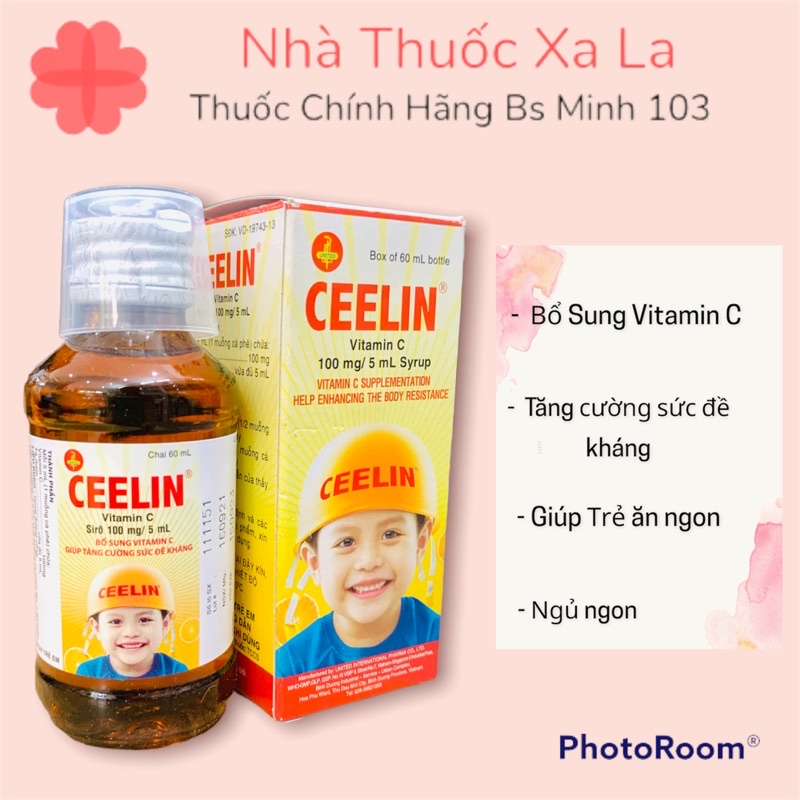 Siro Ceelin United International Pharma Phòng Thiếu Vitamin C Ở Trẻ Em Chai 60 Ml