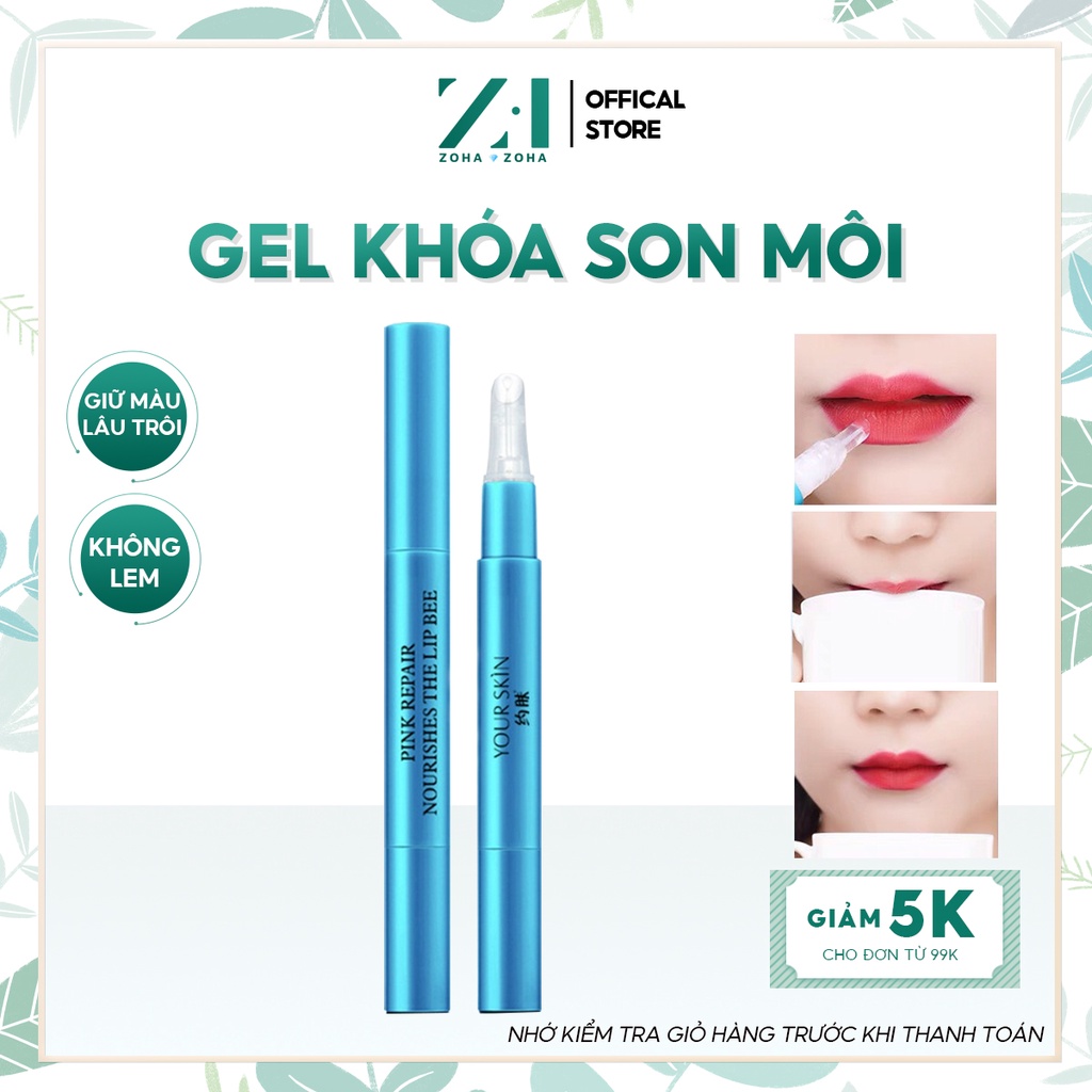 Gel khóa màu son môi 24h BIOAQUA giúp giữ màu son bền màu không trôi không lem gel giữ son