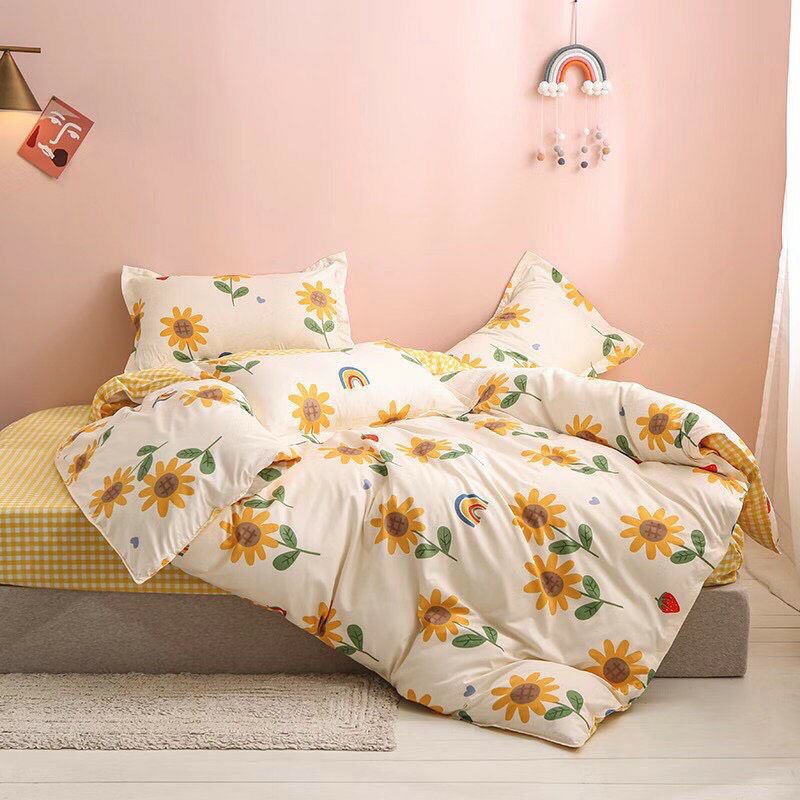 bộ chăn ga poly cotton nhập khẩu [ mẫu hoa hướng dương]