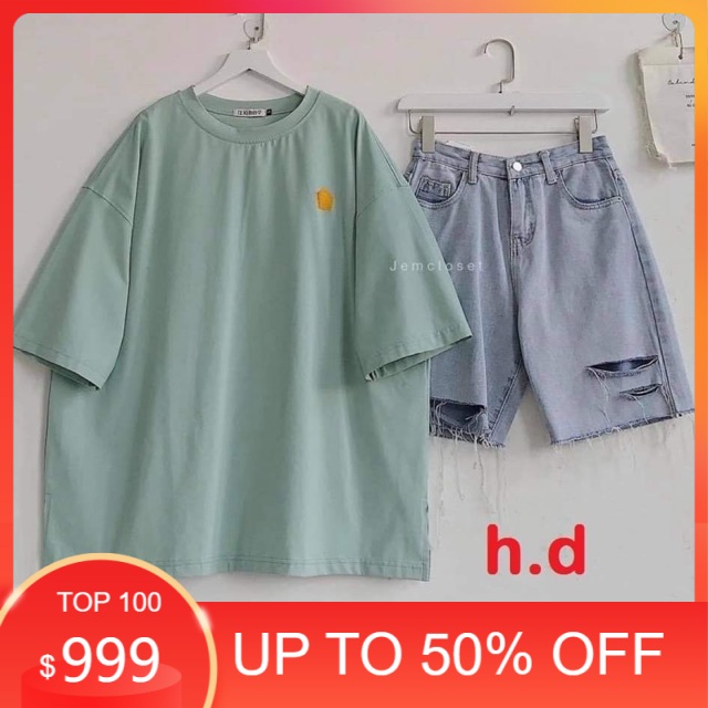 Sét áo lục giác + quần bò rách HĐ12 , áo thun nam nữ, quần khaki, quần nữ, sét bộ mặc ở nhà, áo thun tay dài MODY