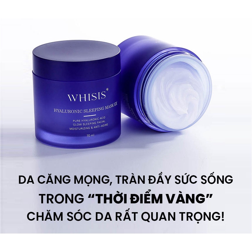 Mặt Nạ Ngủ Siêu Cấp Ẩm, Chống Lão Hóa Whisis Hyaluronic Sleeping Mask EX 70ml