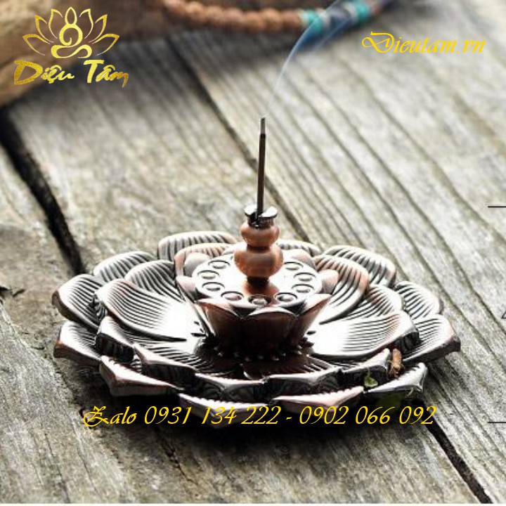 Đế cắm nhang, trầm nụm hương vòng thay thác khói trầm hương đế 4 chức năng