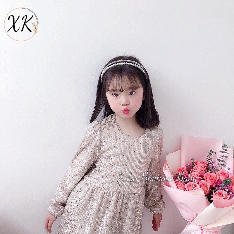 Bờm Cài Tóc Ngọc Kim Cương Party Style Hàn Quốc Cho Bé, Phụ Kiện Cài Tóc Tiểu Thư Quảng Châu Cao Cấp Bé Gái [ẢNH THẬT