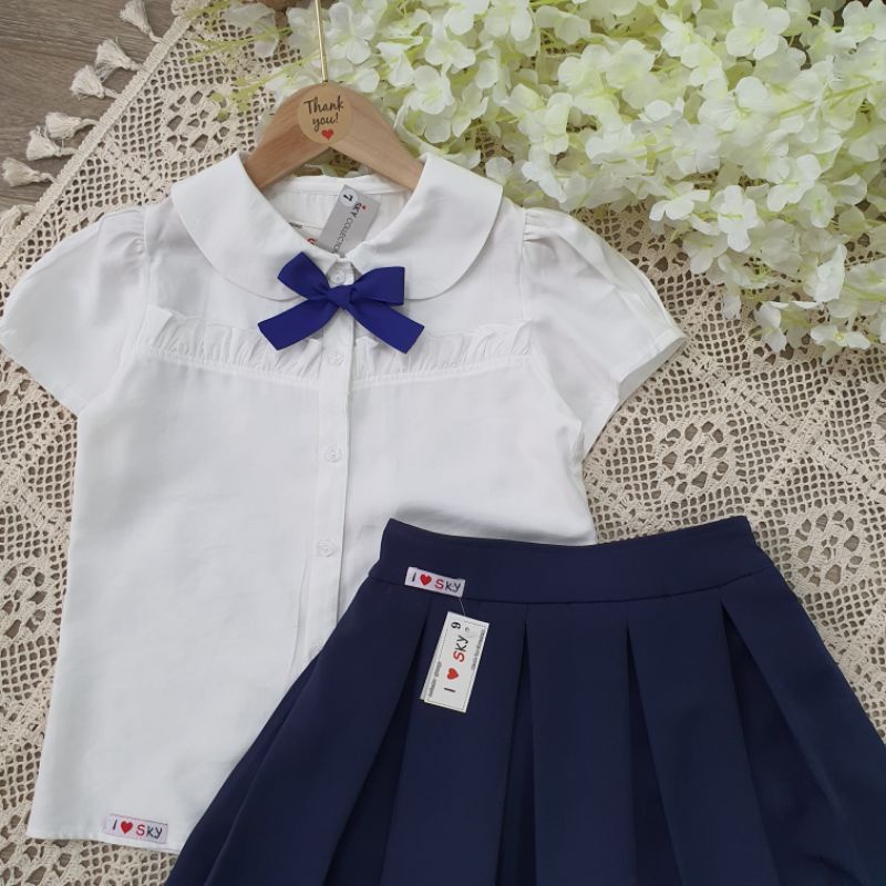 [Hàng sẵn]Bộ Áo Váy Đồng Phục Học Sinh Bé Gái Cao Cấp 6-14 tuổi