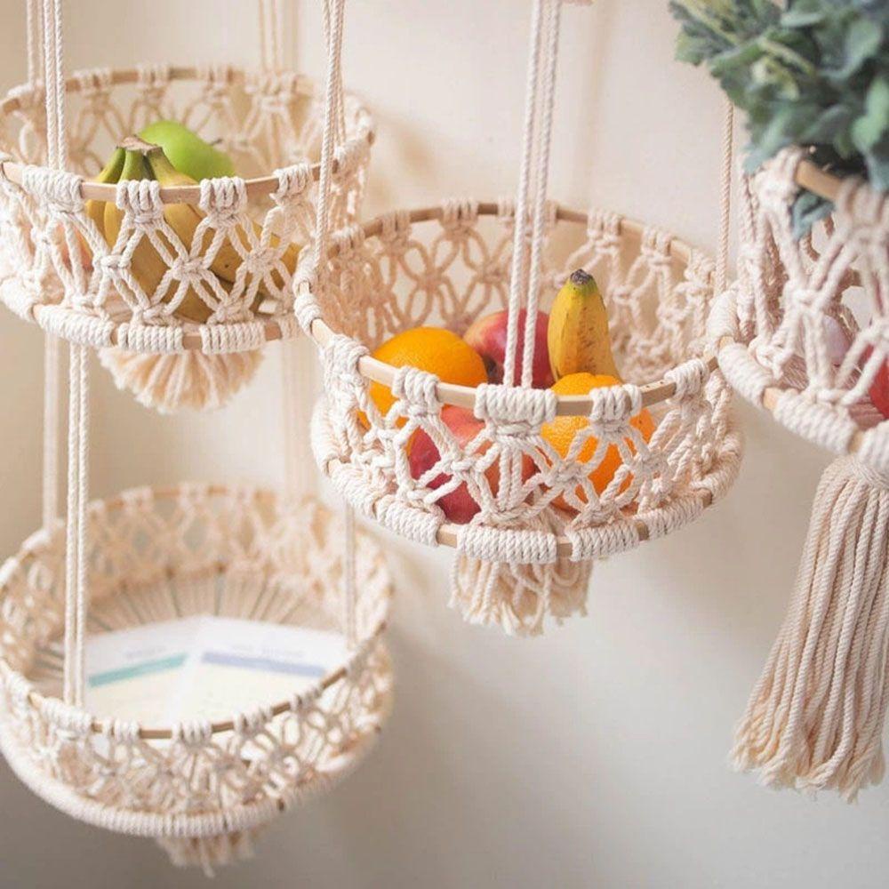 Giá Đỡ Chậu Hoa Bằng Dây Thừng Cotton Bện Thủ Công Độc Đáo Trang Trí Sân Vườn